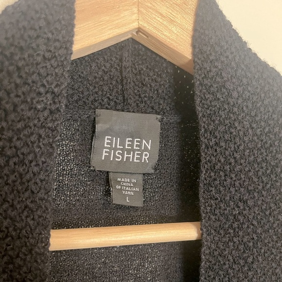 Eileen Fisher Open Front 100% Wool Cardigan - Picture 3 of 8